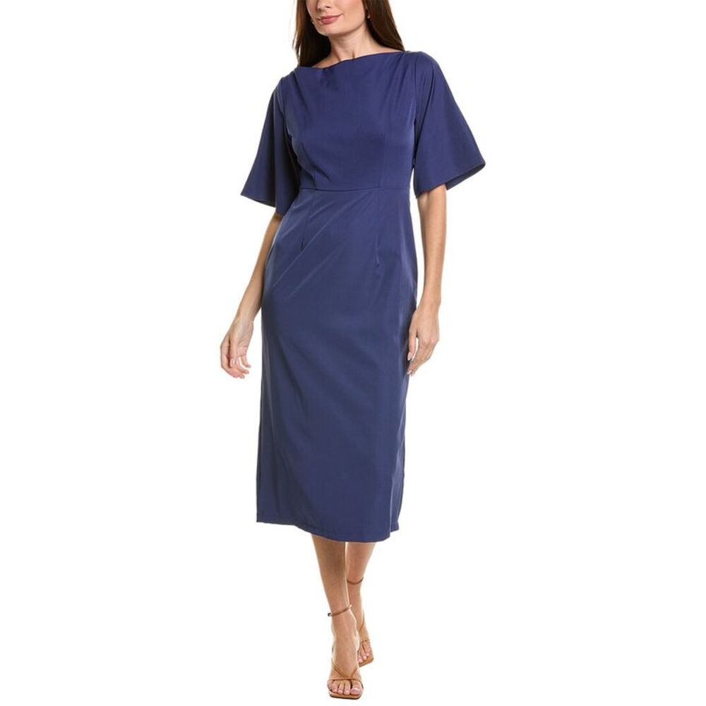 Ipponelli Womens  Solid Midi Dress, Navy